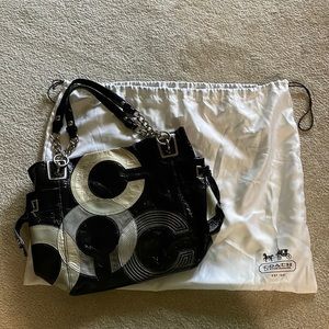 Black Patent leather Coach bag